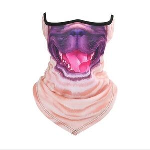 Purple and Pink Dog Face Bandana